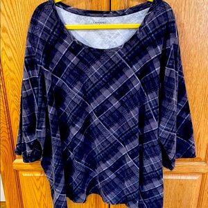 Catherines Women's Plaid Top - Black and Gray